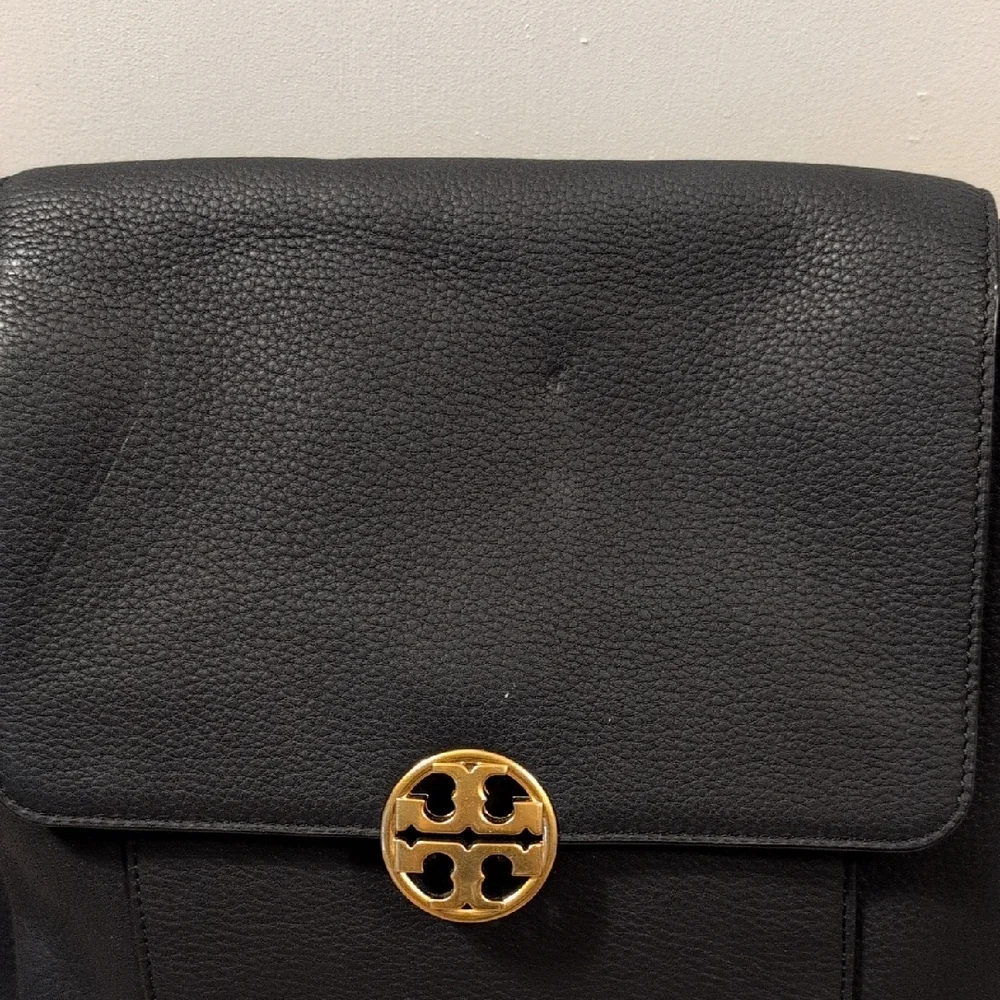 Tory Burch Black Mini Chelsea Backpack with Gold Accent EUC